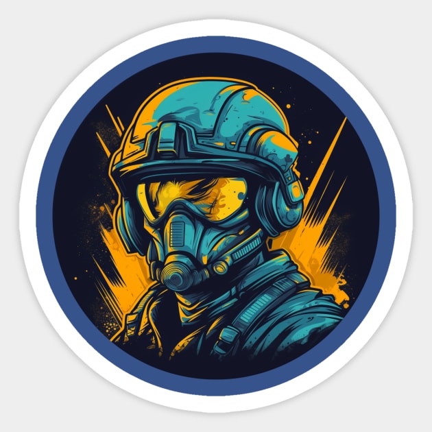 🚀 "Skyborne Warrior"🚀 Sticker by Adjorr